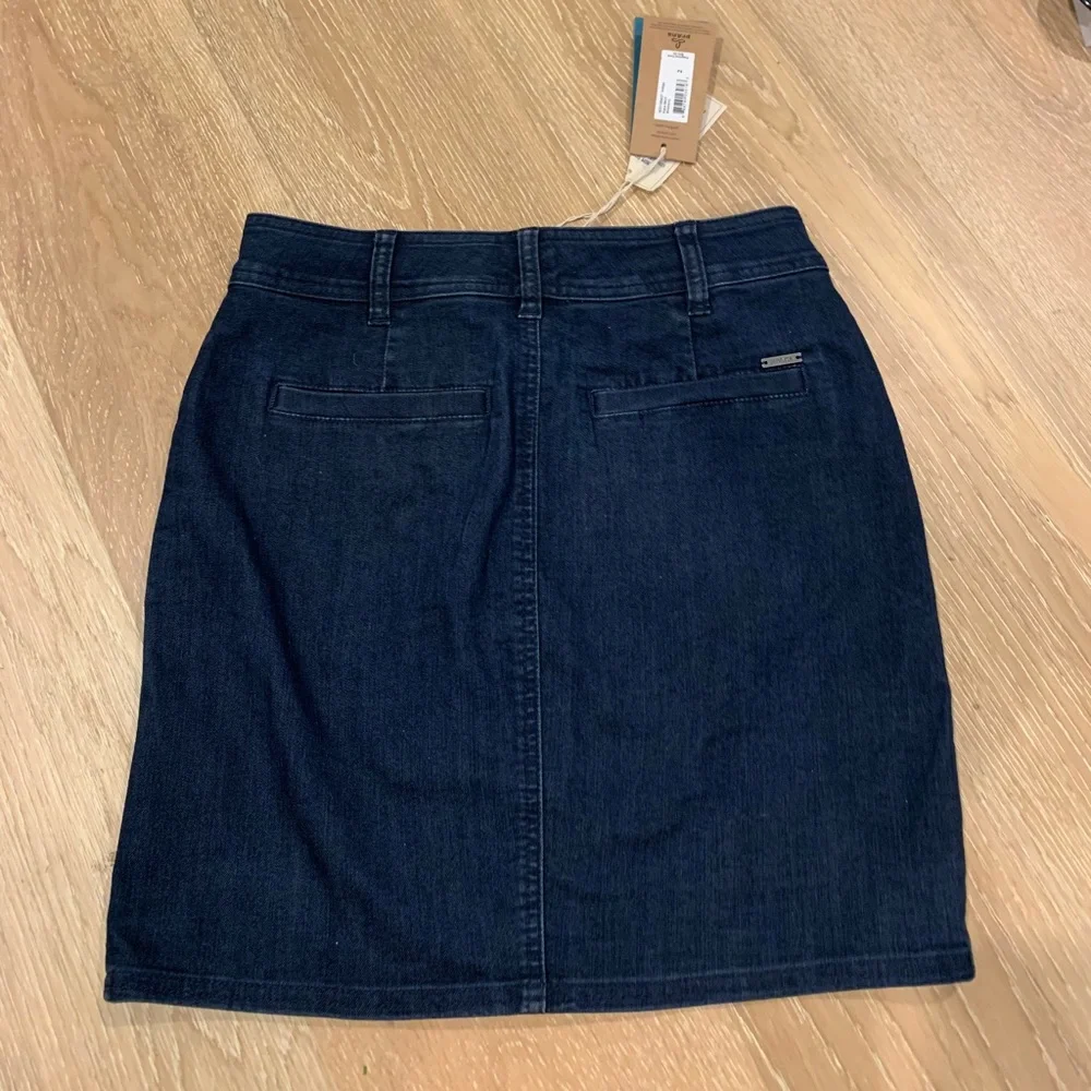 Prana Kara Indigo Denim Skirt Button Down 2 Jean High Waist Rise
